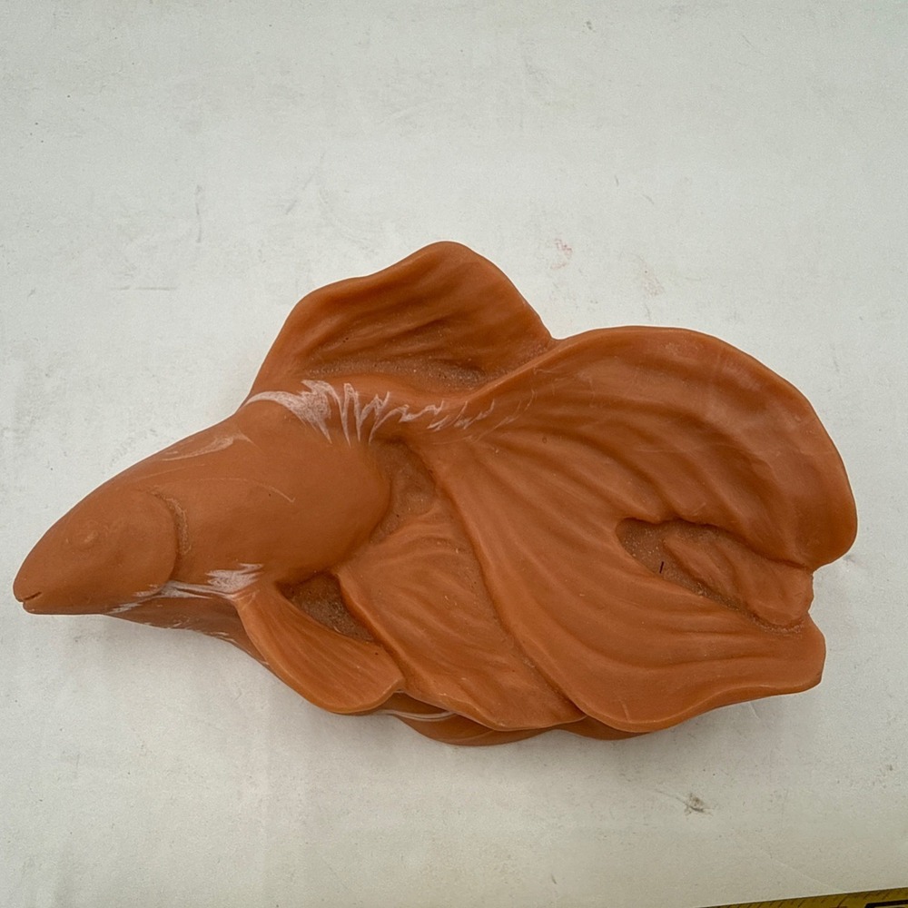 Vintage‎ Terracotta Orange Fish Small Trinket Dish Bowl Ring Holder